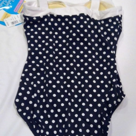 Swim Solutions Swim Nwt Swim Solutions Black Polka Dot One Piece
